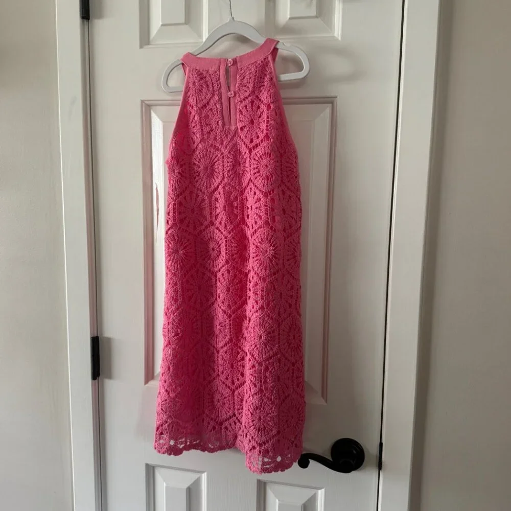 New Design History Girls Pink Crochet Dress Size L Large